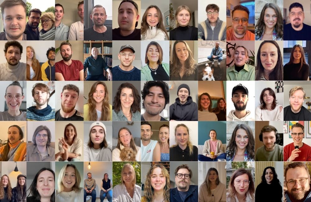 Collage aus über 50 Video-Erfahrungsberichten von Menschen, die erfolgreich getauscht haben