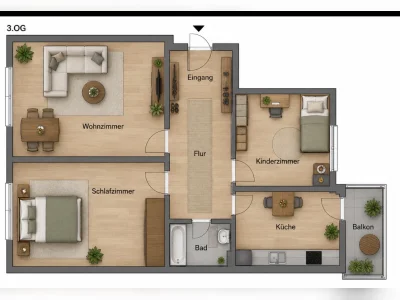 65qm, ruhig, am Volksgarten + Balkon gegen mehr qm Südstadt