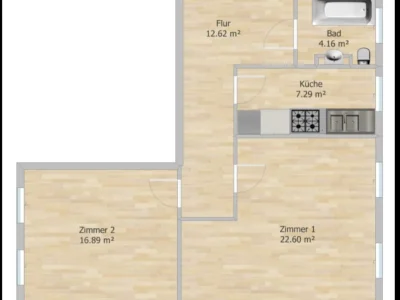 2-Zimmer-Wohnung in Leipzig, Südost